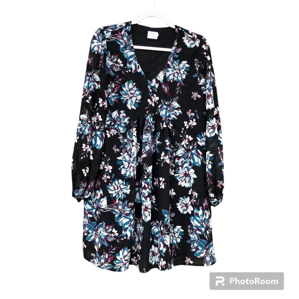 Time and Tru Dress Womens Floral Long Sleeve Sz. Small